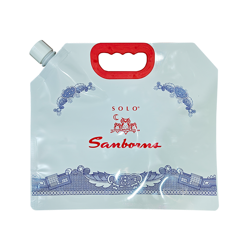 Solo vrtljiva torbica — bijela prozirna samostojeća torbica